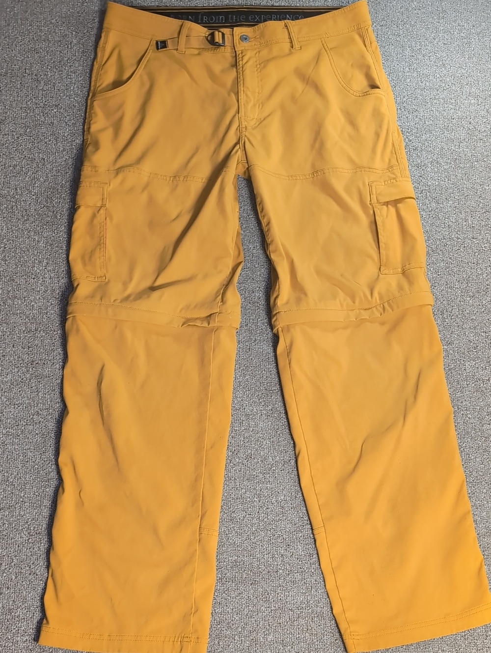 prAna Stretch Zion Convertible Cargo Pants Size XL x 34" in Gold Hiking Outdoor